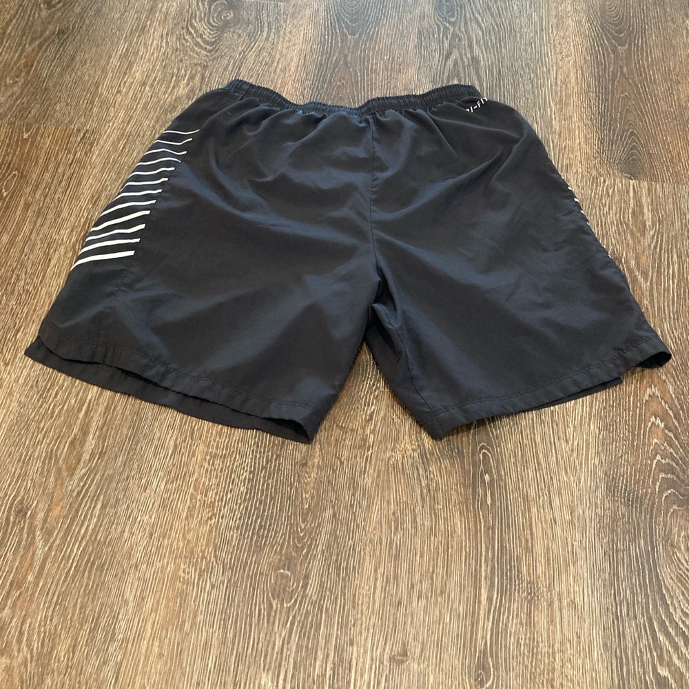 Nike Men Black Athletic Shorts with White Stripe Detail